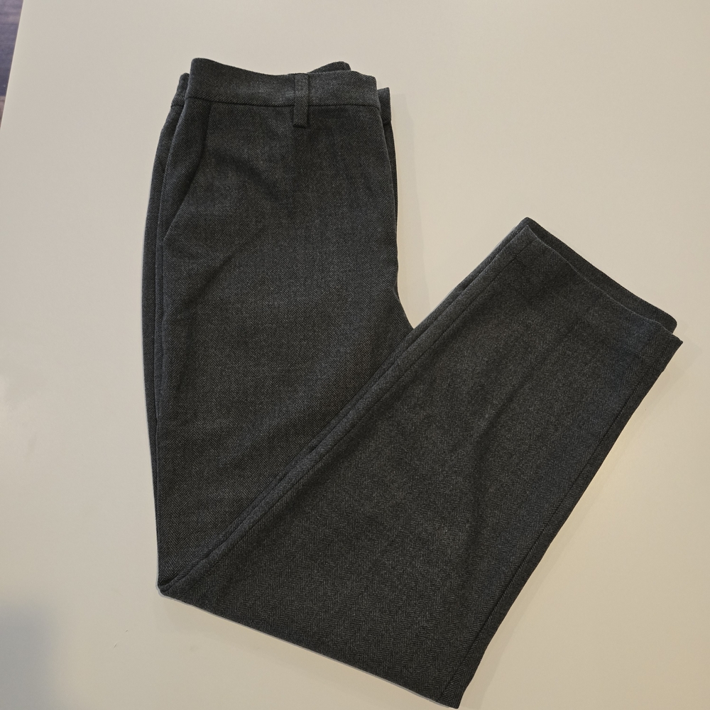Lands' End Women's Brushed Gray High Rise Tapered Ankle Pants.